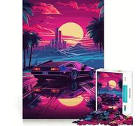Rompecabezas Retro Miami Neon Sunset para Adultos, 1000 Piezas, Juego Inteligente, Divertido y Relajante, Ideal para armar, Regalo preciado (38x26cm)