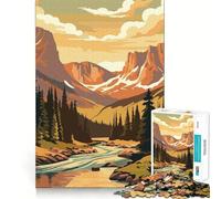 Rompecabezas Retro Mountain Vintage de 1000 Piezas para Adolescentes, Juguete de lógica con Forma de Tren, silencioso y Divertido, de Corte Suave, un Regalo Encantador (38x26cm)