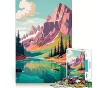 Rompecabezas Retro Mountain Vintage de 1000 Piezas para Adolescentes, Juguete de lógica Fuerte, Tiempo en Familia, Borde Transparente, cálida Sorpresa (50x75cm)
