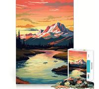 Rompecabezas Retro Mountain Vintage de 1000 Piezas para Adolescentes Refuerza la Memoria Divertido y Relajante Borde de Calidad Regalo Ideal (38x52cm)