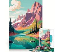 Rompecabezas Retro Mountain Vintage de 1000 Piezas para Adolescentes Rompecabezas Inteligente, Juguete para Pensar, Tiempo de relajación, Corte Limpio, Regalo para Festivales (38x26cm)