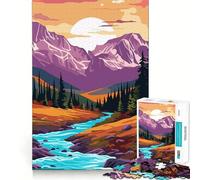 Rompecabezas Retro Mountain Vintage de 1000 Piezas para Adultos Fortalece la Memoria, Alivia el estrés, Borde de Calidad Sorpresa de cumpleaños (38x26cm)
