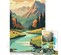 Rompecabezas Retro Mountain Vintage de 1000 Piezas para Adultos, Juguete de lógica Fina, Tiempo Libre, Arte de Bordes limpios, Coleccionable (50x75cm)