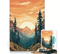 Rompecabezas Retro Mountain Vintage de 1000 Piezas para Adultos, Juguete de lógica Mental, Serene Time, Corte Firme, (38x26cm)