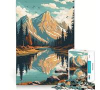 Rompecabezas Retro Mountain Vintage de 1000 Piezas para Adultos, Juguete para ejercitar la Mente, Momento de relajación, Corte de precisión, Regalo Elegante (38x26cm)