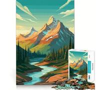 Rompecabezas Retro Mountain Vintage de 1000 Piezas para Adultos Regalo Ideal para quienes Buscan un desafío Mental Juguete fácil de Usar Corte preciso (38x26cm)