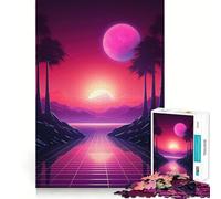 Rompecabezas Retro Neon Sunset para Adolescentes, 1000 Piezas, Juguete para desarrollar la Mente, diseño de Entretenimiento Suave, Regalo Premium (38x26cm)