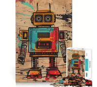 Rompecabezas Retro Robot Little Sweet de 1000 Piezas para Adolescentes, Juguete de lógica Fuerte, Tiempo Sereno, Borde Transparente, Regalo Creativo (38x52cm)