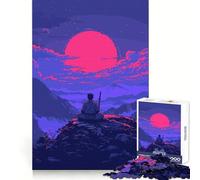Rompecabezas Retro Rosa samurái de 1000 Piezas para Adolescentes, Juguete de lógica Tipo Tren, silencioso y Divertido, Corte Suave, Regalo Encantador (38x26cm)