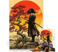 Rompecabezas Retro Samurai Sunset de 1000 Piezas para Adolescentes Rompecabezas Inteligente, Juguete para Pensar, Tiempo de relajación, Corte Limpio, Regalo para Festivales (38x52cm)