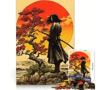 Rompecabezas Retro Samurai Sunset para Adultos, 1000 Piezas, Juguete para ejercitar la Mente, pasatiempo Tranquilo, diseño, Montaje, Regalo navideño (38x26cm)