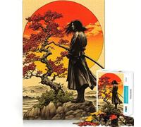 Rompecabezas Retro Samurai Sunset para Adultos, 1000 Piezas, Juguete para ejercitar la Mente, pasatiempo Tranquilo, diseño, Montaje, Regalo navideño (38x26cm)