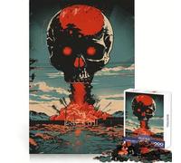 Rompecabezas Retro Skull Explosion de 1000 Piezas para Adultos Mejora la Memoria Diversión Tranquila Corte Premium Regalo Memorable (38x26cm)