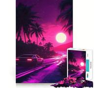 Rompecabezas Retro Sunset Drive para Adolescentes, 1000 Piezas, Mejora la Memoria, Alivio de la tensión, Bordes Ajustados, Pieza de Arte Fino (38x26cm)