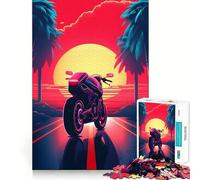 Rompecabezas Retro Synthwave Dream de 1000 Piezas para Adolescentes, Juguete de lógica Fuerte, Tiempo en Familia, Borde Transparente, cálida Sorpresa (50x75cm)