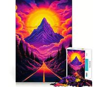 Rompecabezas Retro The Road para Adolescentes, 1000 Piezas, Mejora la Memoria, Alivio de la tensión, Bordes Ajustados, Pieza de Arte (38x26cm)