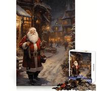 Rompecabezas Retro Vintage de Papá Noel para Adolescentes, 1000 Piezas, Juguete Inteligente para aliviar el estrés, Borde Afilado, Regalo de cumpleaños (50x75cm)