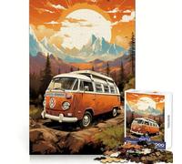 Rompecabezas Retro VW Bus Mountain Ride de 1000 Piezas para Adultos Juguete Inteligente y Divertido Bordes Lisos Decoración de Pared (38x52cm)