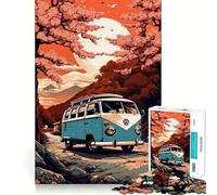 Rompecabezas Retro VW Transporter T para Adultos 1000 Piezas Juego para estimular la Mente tamaño Uniforme Piezas precisas Ideal para Viajar ejercitar la Mente (38x26cm)