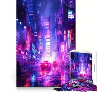 Rompecabezas RGB Neon City para Adolescentes, 1000 Piezas, diseño Relajante y Divertido, decoración de Pared con Corte nítido (38x26cm)