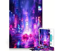 Rompecabezas RGB Neon City para Adolescentes, 1000 Piezas, diseño Relajante y Divertido, decoración de Pared con Corte nítido (38x26cm)