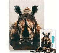 Rompecabezas Rhino Guardian de 1000 Piezas para Adolescentes, Juego Inteligente para Jugar en Grupo, Imagen para armar, decoración de Pared (50x75cm)