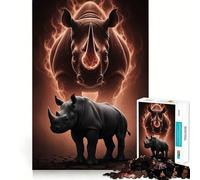 Rompecabezas Rhino Power︰ Strength and Majesty de 1000 Piezas para Adolescentes Juguete Intelectual para la relajación Mental Corte de Calidad Regalo Ideal para Las Fiestas (38x26cm)