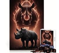 Rompecabezas Rhino Power︰ Strength and Majesty de 1000 Piezas para Adolescentes Juguete Intelectual para la relajación Mental Corte de Calidad Regalo Ideal para Las Fiestas (38x26cm)