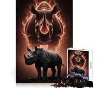 Rompecabezas Rhino Power︰ Strength and Majesty de 1000 Piezas para Adultos Juguete Inteligente y Divertido Bordes Lisos Decoración de Pared (50x75cm)