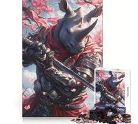 Rompecabezas Rhino Samurai Warrior para Adolescentes, 1000 Piezas, Juguete para desarrollar la Mente, diseño de Entretenimiento Suave, Regalo Premium (38x52cm)