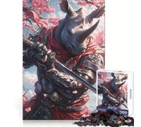 Rompecabezas Rhino Samurai Warrior para Adolescentes, 1000 Piezas, Potencia la Memoria, Momentos de Tranquilidad, Corte Premium, Regalo de cumpleaños (50x75cm)