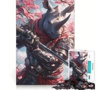 Rompecabezas Rhino Samurai Warrior para Adolescentes, 1000 Piezas, Potencia la Memoria, Momentos de Tranquilidad, Corte Premium, Regalo de cumpleaños (50x75cm)