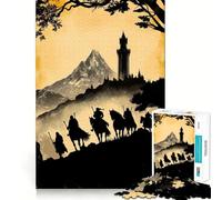 Rompecabezas Riders to The Tower de 1000 Piezas para Adolescentes Juguete para ejercitar la Mente Diseño Relajante Regalo Ideal para armar (38x26cm)
