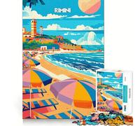 Rompecabezas Rimini Beach Bliss para Adolescentes, 1000 Piezas, Recall Boost Gentle Relax Smooth Cut Stylish Gift (38x26cm)