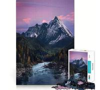 Rompecabezas Río de montaña en Sunset Valley para Adolescentes, 1000 Piezas, lógica Fina, Juguete Suave, Relajante, Bordes limpios, Regalo Premium (38x26cm)