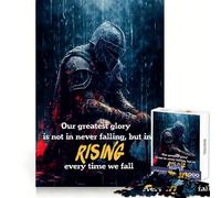 Rompecabezas Rise Up Warrior de 1000 Piezas para Adultos y Adolescentes Recuerda Construir despacio, Disfruta del Corte Exacto Arte Coleccionable (38x26cm)