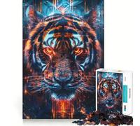 Rompecabezas Ritual Antiguo del Tigre para Adolescentes,1000 Piezas,Juego para Estimular la Mente,Piezas sin Rebabas,Corte Limpio,Fácil de Aprender,Diversión para Toda la Familia (38x52cm)