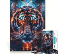 Rompecabezas Ritual Antiguo Tigre de 1000 Piezas Diversión para ejercitar la Mente Piezas de Ajuste preciso Un pasatiempo Fascinante para los Momentos de Ocio (50x75cm)