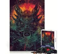 Rompecabezas Ritual del Dragón Ancestral de 1000 Piezas para Adultos Pensamiento Estratégico Tiempo Libre Agradable Diseño Limpio Regalo de Invierno (38x52cm)