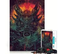 Rompecabezas Ritual del Dragón Ancestral para Adolescentes,1000 Piezas,Juego para Estimular la Mente,Piezas sin Rebabas,Corte Limpio,Fácil de Aprender,Diversión para Toda la Familia (38x26cm)