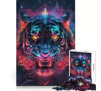 Rompecabezas Ritual del Tigre Ancestral, 1000 Piezas para Adultos, estimulación cognitiva, Escape pacífico, Corte preciso, Regalo de Temporada (38x26cm)