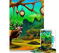 Rompecabezas Roaring Stag Journey de 1000 Piezas para Adolescentes, Juguete de lógica Fuerte, Serene Time, Borde Transparente, Regalo Creativo (38x26cm)