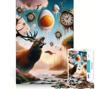 Rompecabezas Roaring Stag Journey de 1000 Piezas para Adolescentes Mejora la Memoria Relájate Bordes precisos Regalo Elegante (38x52cm)