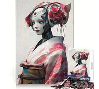 Rompecabezas Robot Geisha de 1000 Piezas para Adultos Fortalece la Memoria, Alivia el estrés, Borde de Calidad Sorpresa de cumpleaños (50x75cm)