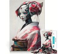 Rompecabezas Robot Geisha de 1000 Piezas para Adultos Fortalece la Memoria, Alivia el estrés, Borde de Calidad Sorpresa de cumpleaños (50x75cm)