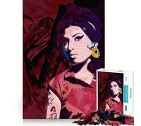 Rompecabezas Rojo de Amy Winehouse,1000 Piezas,Juego Que estimula el Cerebro,Ajuste Espacios,Entretenimiento Acogedor para Interiores para Todos (50x75cm)