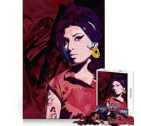 Rompecabezas Rojo de Amy Winehouse para Adultos, 1000 Piezas, Entrenamiento de Memoria, recreación Tranquila, Corte Impecable, Regalo navideño (38x52cm)