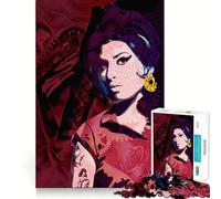 Rompecabezas Rojo para Adultos de Amy Winehouse,1000 Piezas,Juego para estimular la Mente,Piezas de Ajuste preciso y sin Costuras,Actividad Relajante para Grupos en Interiores (38x52cm)