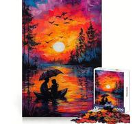 Rompecabezas Romance al Atardecer para Adolescentes, 1000 Piezas, Juguete cognitivo, pasatiempo Tranquilo, Borde Premium, 38x26cm