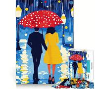 Rompecabezas Romance en una Noche lluviosa para Adultos, 1000 Piezas, Grupo de Habilidad Mental, Joya, Calidad, Borde, colección artística (38x52cm)